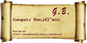 Gangetz Benjámin névjegykártya